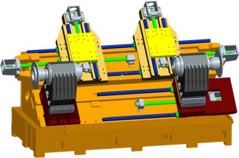 DSTT-60 Dual Spindle/Twin Turret CNC Turning Center: 12-Station Stactic Tool Turret, 3' Bar Capacity, 26.22' Between Chucks. Optional A2-6 Spindles with 2' Spindle Bore on Request.