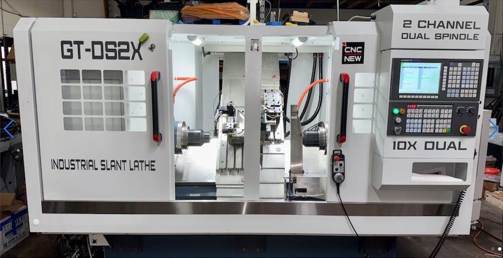 GT-DS2X Dual Spindle 10-Axis Gang Tool Lathe with 2" Spindle Bore, A2-5 Spindle Mount