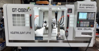 GT-DS2X Dual Spindle 10-Axis Gang Tool Lathe with 2' Spindle Bore, A2-5 Spindle Mount
